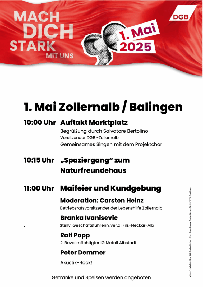 Balingen: 1. Mai DGB Maifeier & Kundgebung