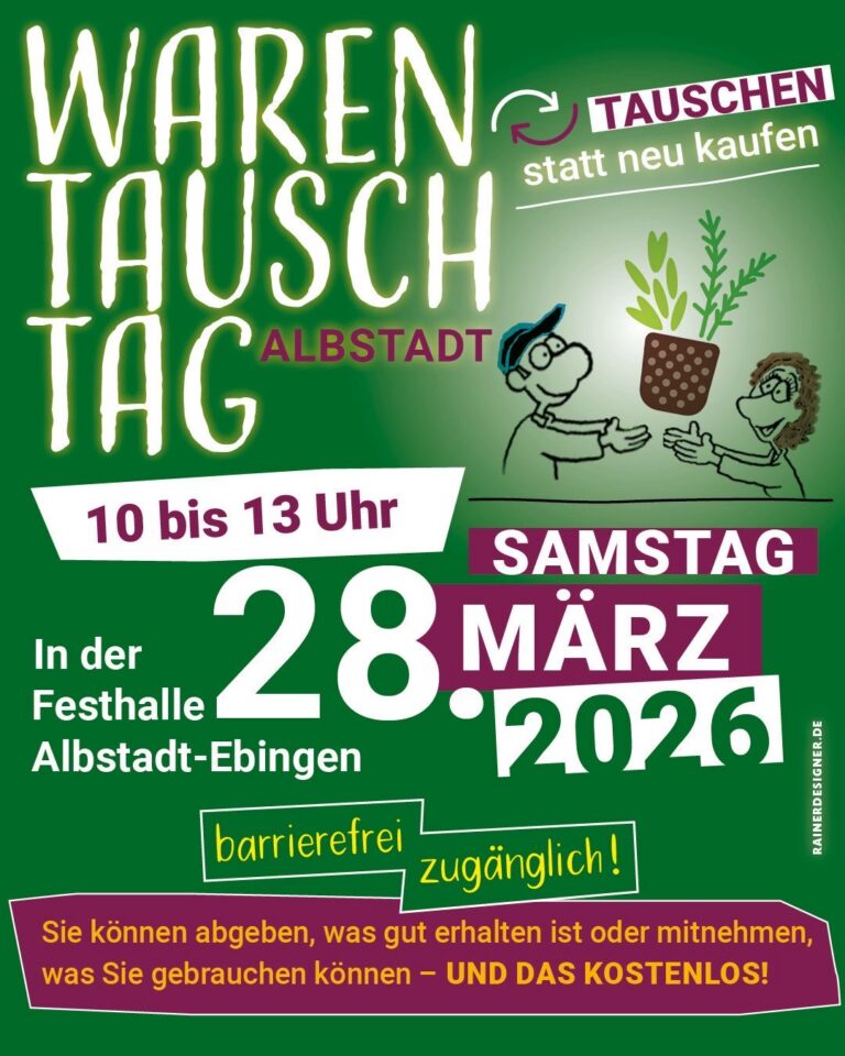 Warentauschtag in Albstadt – tauschen statt neu kaufen
